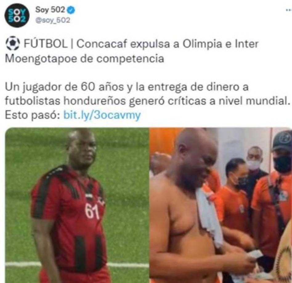 Diversos medios internacionales hicieron eco de la noticia en la que penosamente está involucrado el Olimpia, el club más grande de la Liga de Honduras.