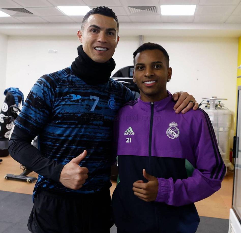 El brasileño Rodrygo Goes se mostró muy contento de conocer a Cristiano Ronaldo.