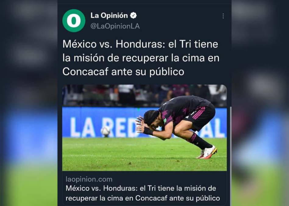La OPINIÓN de México: “El Tri tiene la misión de recuperar la cima en Concacaf”.