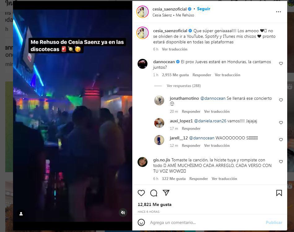 Cesia Sáenz compartió esta publicación en Instagram, y Danny Ocean le invitó a cantar con él.