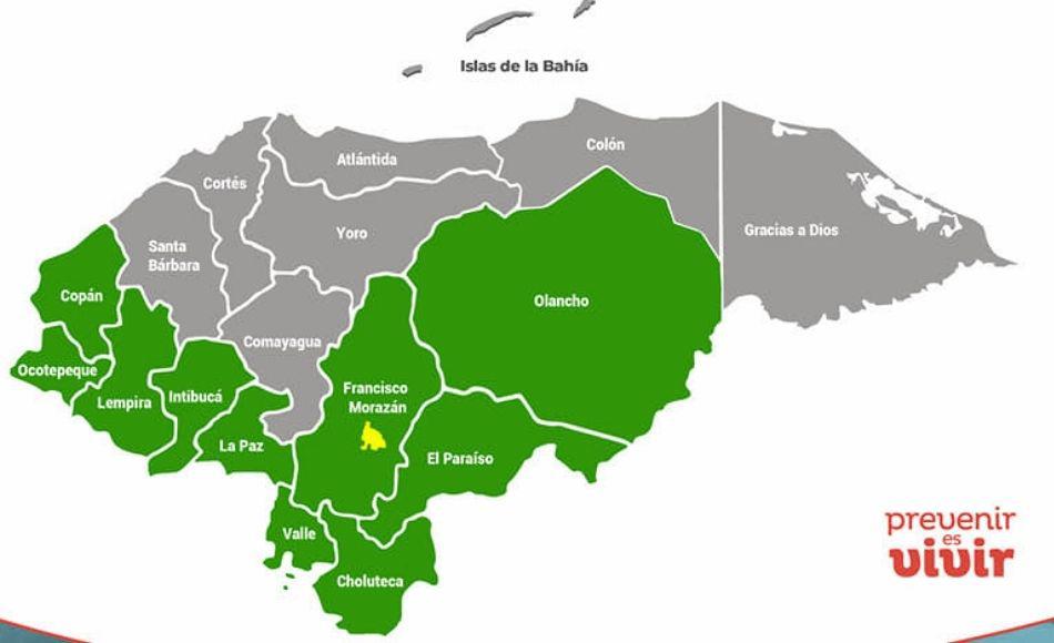 Declaran alerta verde para 10 departamentos de Honduras