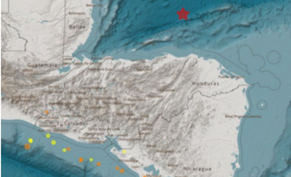 Sismo de magnitud 5 se registra en el Caribe de Honduras