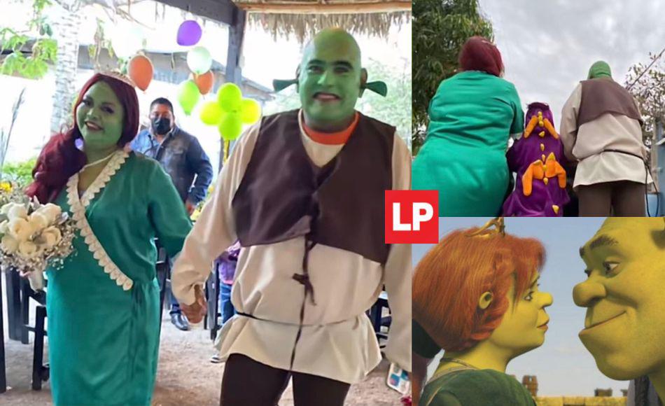 Fue la usuaria de TikTok Chio Reséndiz, quien compartió a través de su cuenta un par de videos de la boda que no fue de vestido blanco pero sí como de cuento de hadas, pues los novios decidieron asistir vestidos como los enamorados Shrek y Fiona.