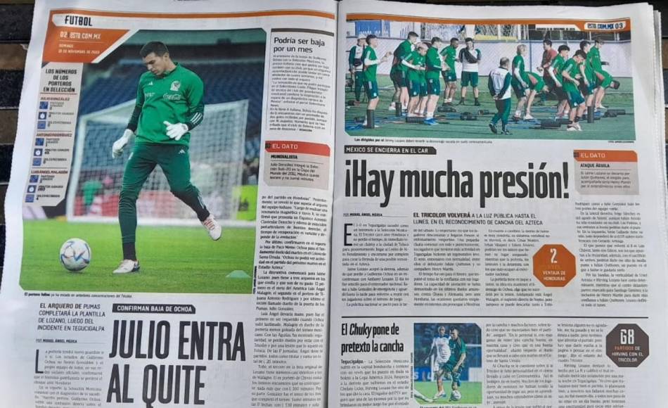 Otros medios como el diario deportivo ESTO fue más allá: “¡Hay mucha presión!”, dijo en su titular de apertura dando a entender que Honduras no será la misma de la Copa de Oro y que vendrá a plantarse firme en el Azteca.
