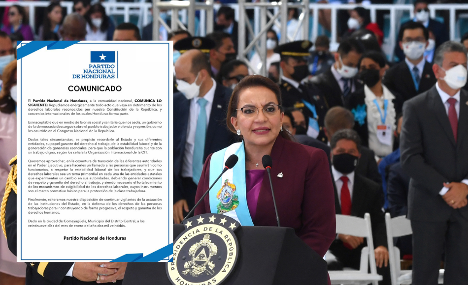 Partido Nacional exige al Gobierno respetar los derechos laborales de las personas