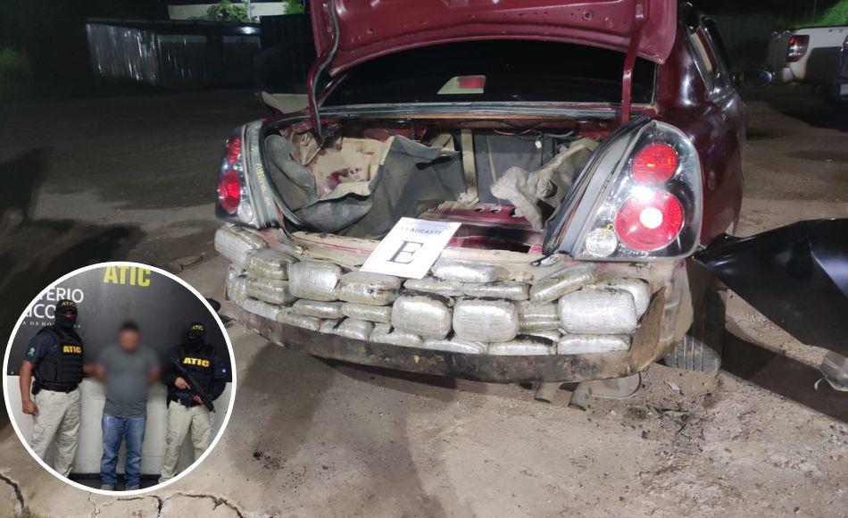 Detienen a hombre con al menos 100 libras de marihuana oculta en bomper de vehículo