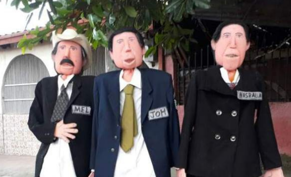 Figuras de políticos hondureños a la hoguera en Nochevieja