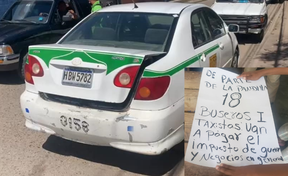 Matan a taxista y le dejan cartel extorsivo en Olanchito