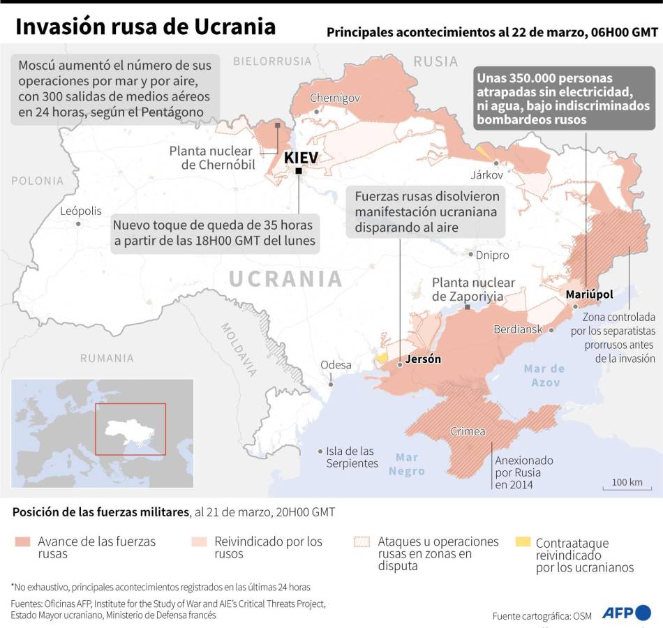 Tropas ucranianas contraatacan a los rusos y comienzan a recuperar terreno, según EEUU