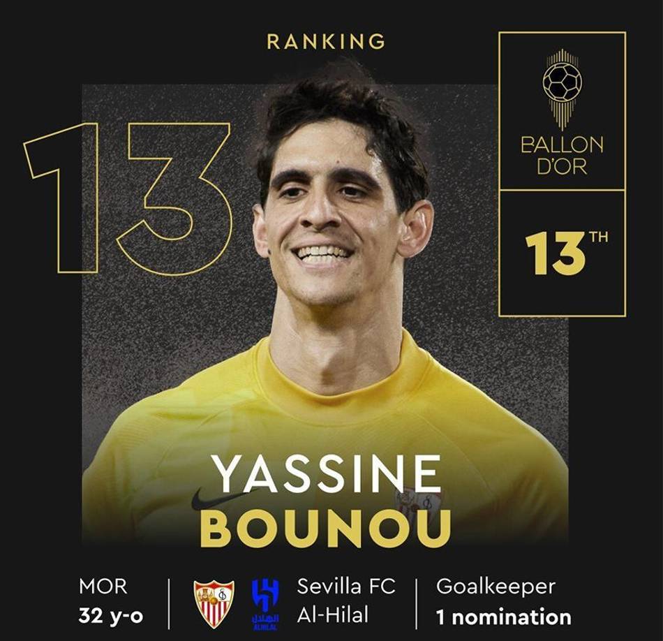 13. Yassine Bounou (Al-Hilal).