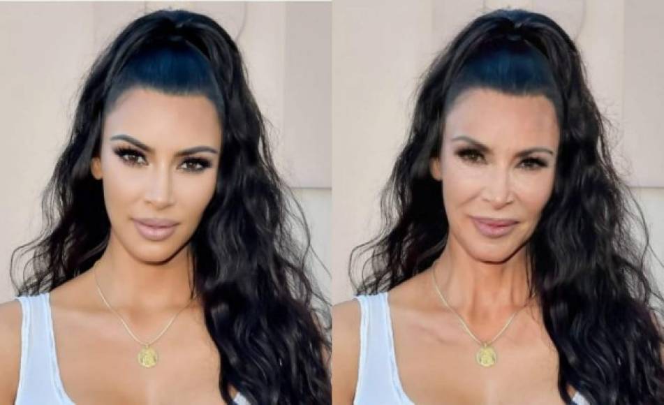 Kim Kardashian<br/><br/>Es probable que así luzca también la madre de Kim, Kris Jenner, en unos años, si es que decide parar con los retoques estéticos.