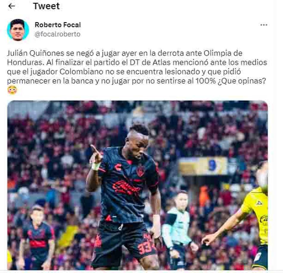 La prensa azteca ha manifestado que el vestidor del Atlas está roto, pues el último bicampeón solo ha ganado en una ocasión bajo el mando de Benjamín Mora. En Liga MX marchan en el puesto 14 de 18.