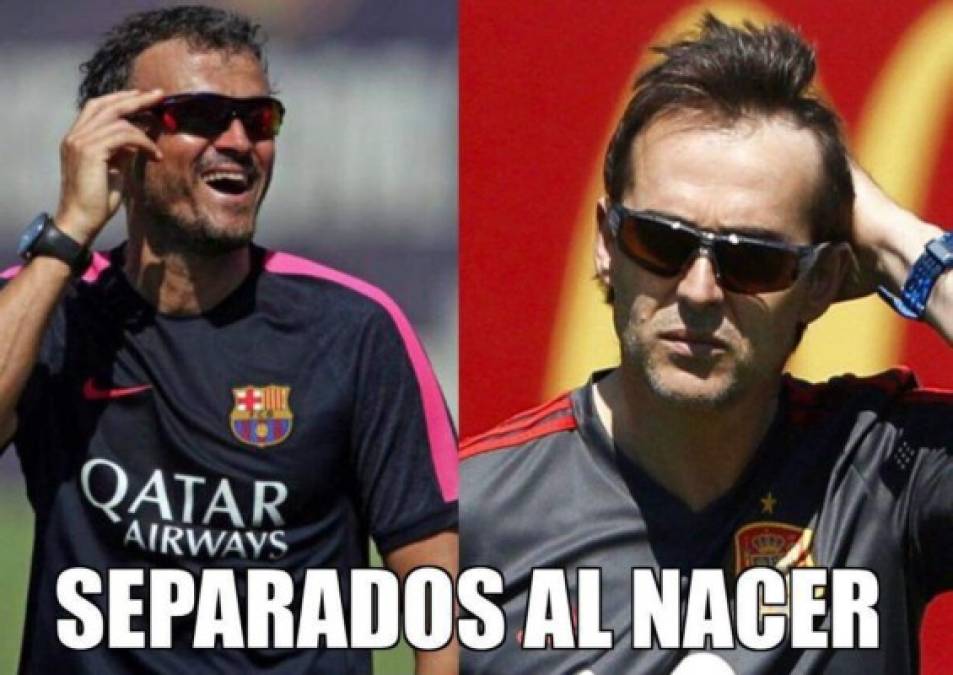 A Lopetegui le han encontrado un parecido a Luis Enrique, el ex DT del Barcelona.