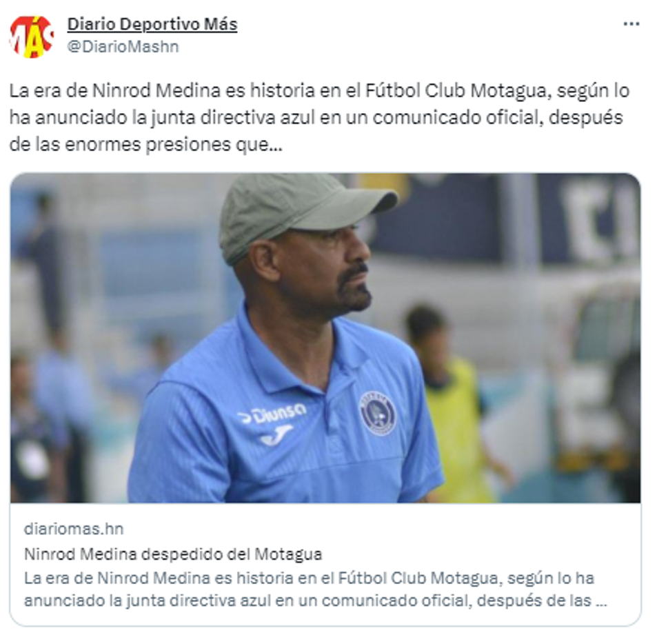 Ninrod Medina: Estallan las redes tras su despido de Motagua