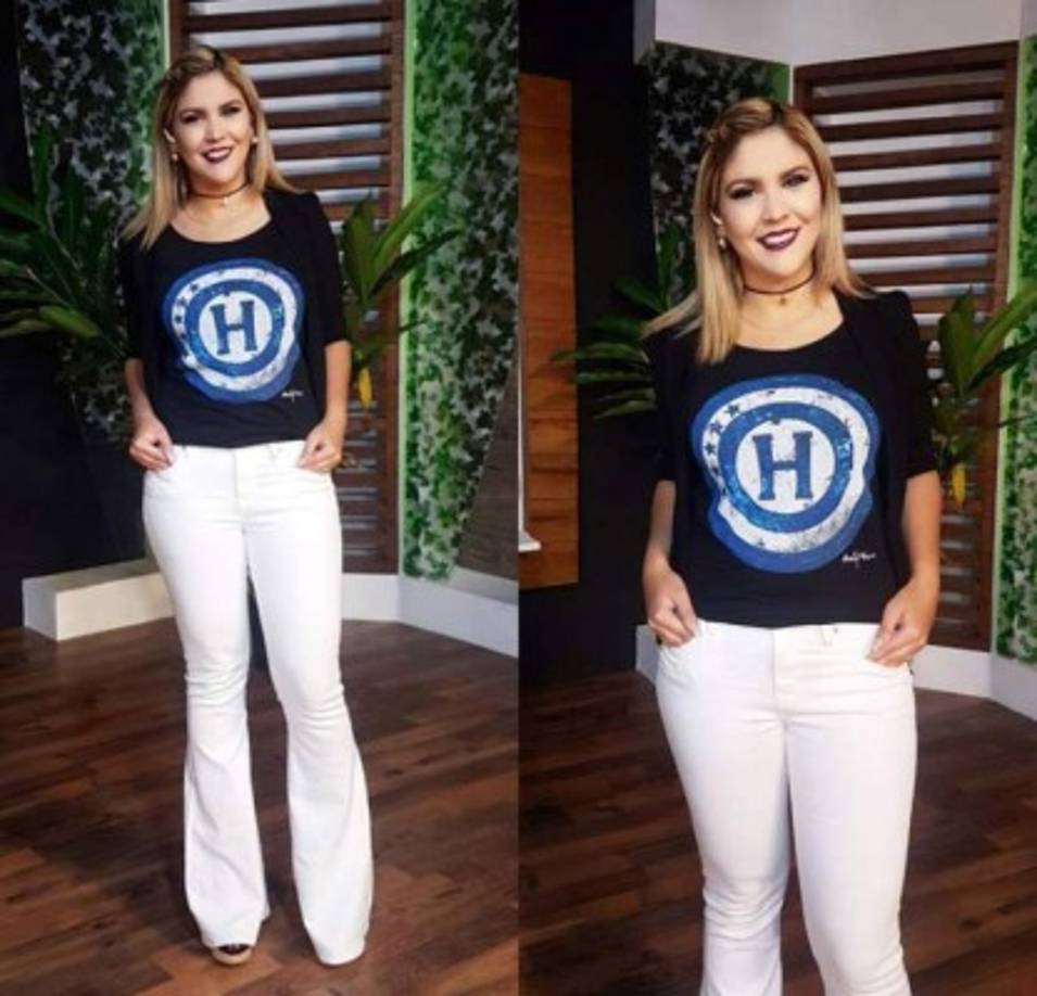 La presentadora de Canal 6, Josselin Macfield, apoyó a la Bicolor con un estilo propio.