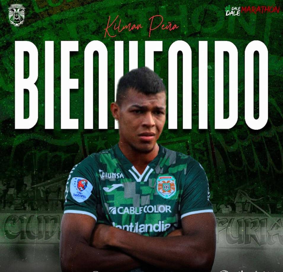 El delantero hondureño Kilmar Peña, de 25 años, se ha convertido en el primer fichaje oficial del Marathón. “Kilmar llega a la guarida del Monstruo Verde para convertirse en nuestra primera contratación para el Torneo Clausura 22-23”, anunció el club sampedrano. Jugó los últimos años en la UPN, donde lo dirigió Salomón Nazar.
