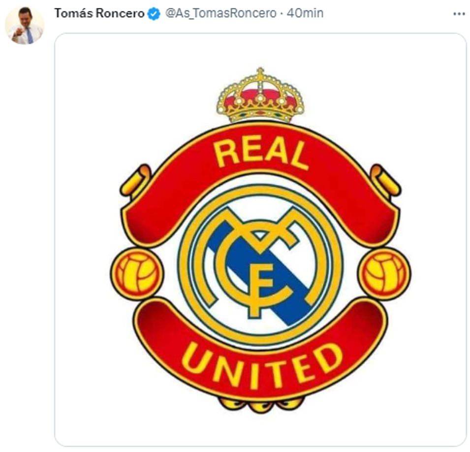 Tomás Roncero publicó una foto mofándose de los madridistas.
