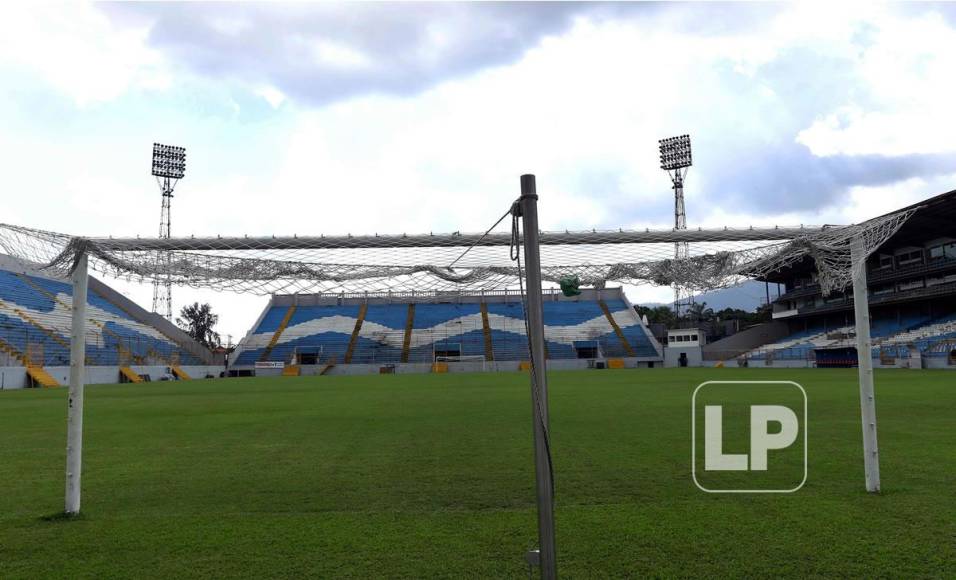 Así luce la grama del estadio Morazán previo a la Gran Final del Torneo Apertura 2021.