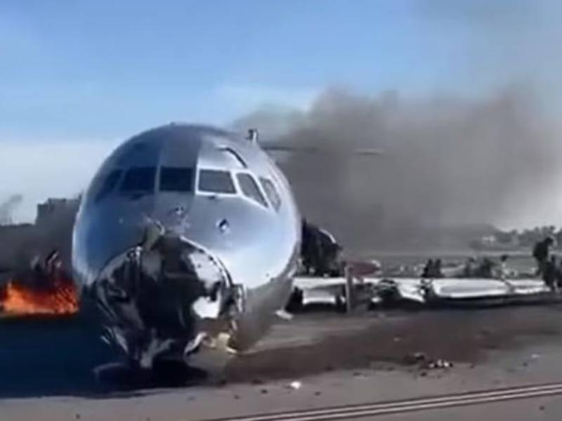 Investigadores se dirigen a Miami este miércoles después de que un avión se incendiara en la víspera a su llegada al aeropuerto de la ciudad estadounidense por un problema con un tren de aterrizaje, informaron las autoridades.