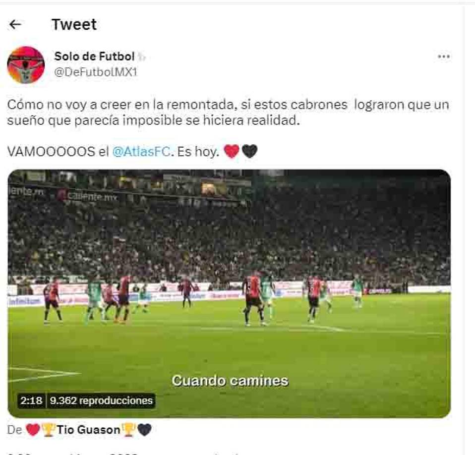 Los aficionados del Atlas se ilusionan con una remontada de su equipo ante Olimpia.