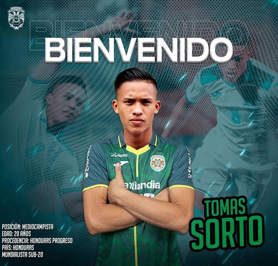 Tomás Sorto - El Marathón anunció el fichaje del joven mediocampista hondureño, jugador que recién disputó el Mundial Sub-20 de Argentina. Tiene 20 años y llega procedente del Honduras Progreso.