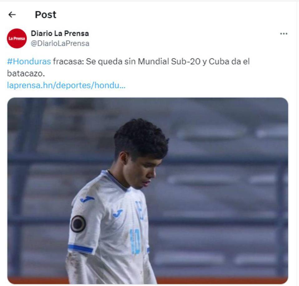 En Diario LA PRENSA catalogamos de fracaso lo ocurrido con la Sub-20 de Honduras. 