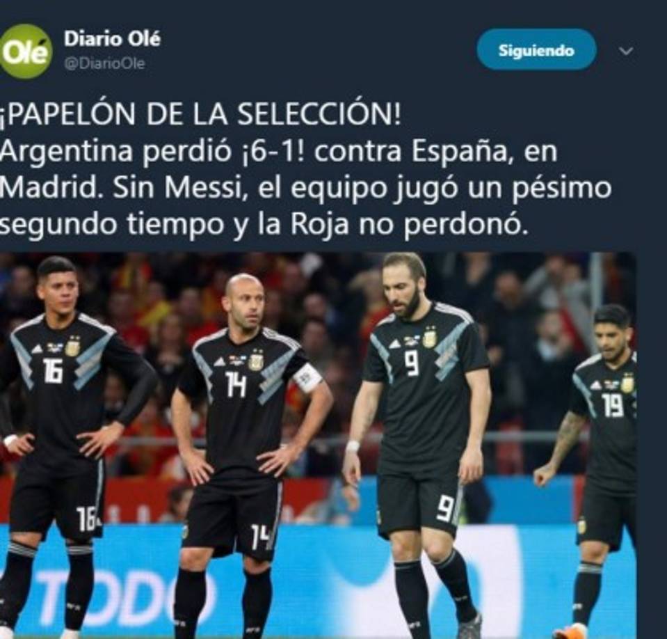 El diario Olé de Argentina.