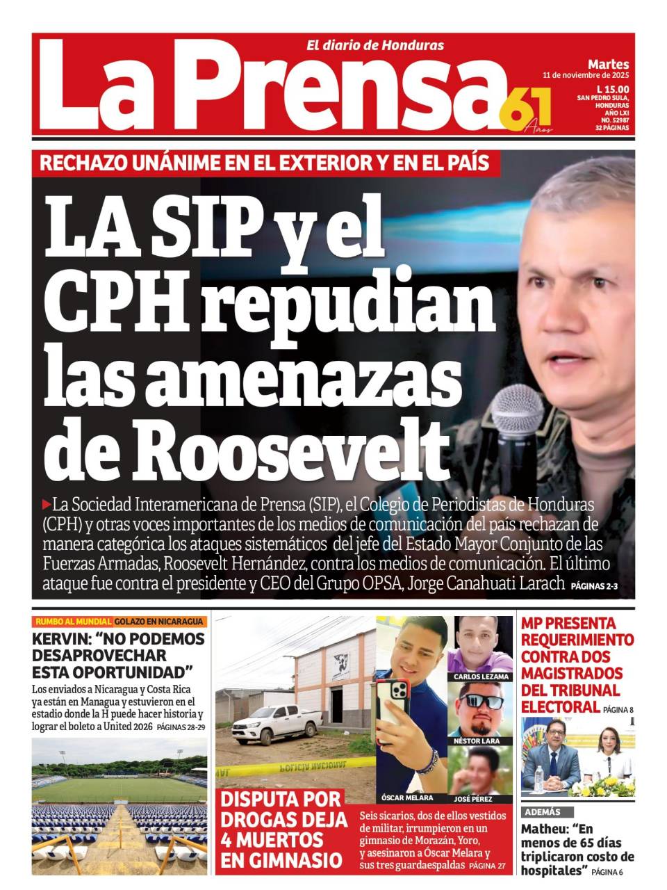 Alarma internacional por ataques a la prensa hondureña previo a elecciones