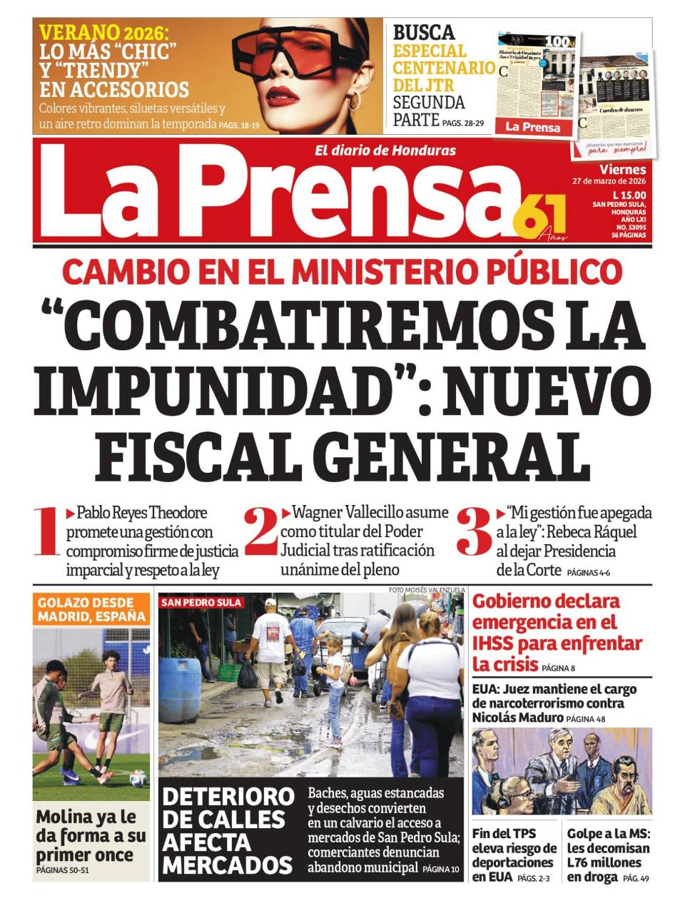 Combatiremos la impunidad: nuevo fiscal general