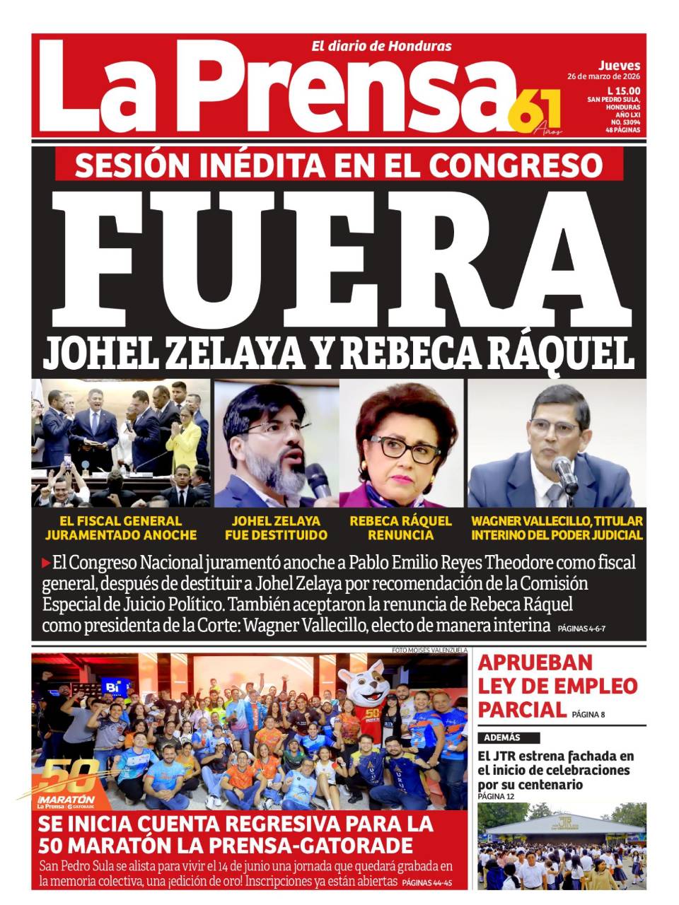 Fuera Johel Zelaya y Rebeca Ráquel