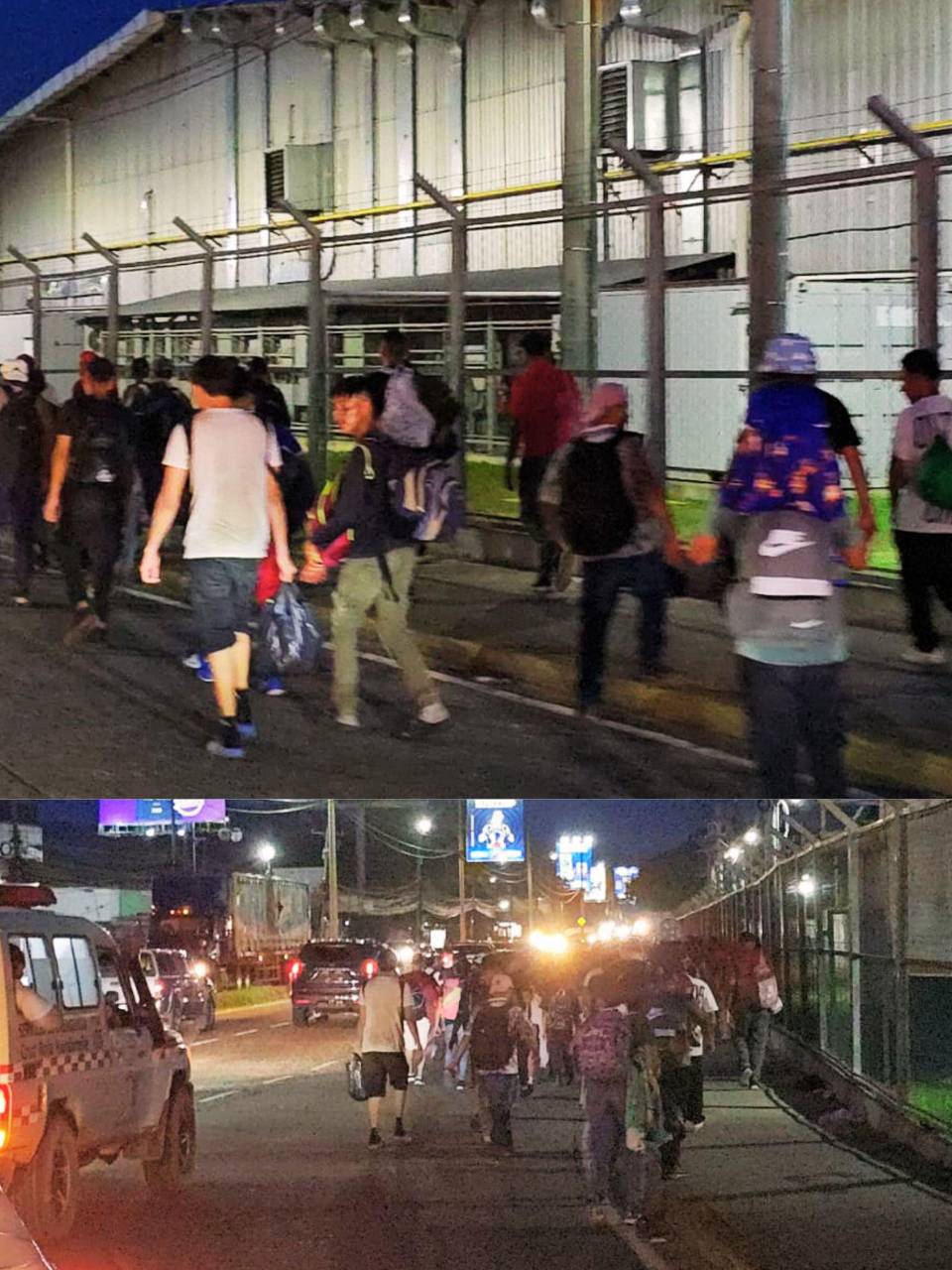 La caravana se reunió en la Central Metropolina de Buses y desde ahí partió a pie hacia la frontera de Corinto, que divide a Honduras y Guatemala.