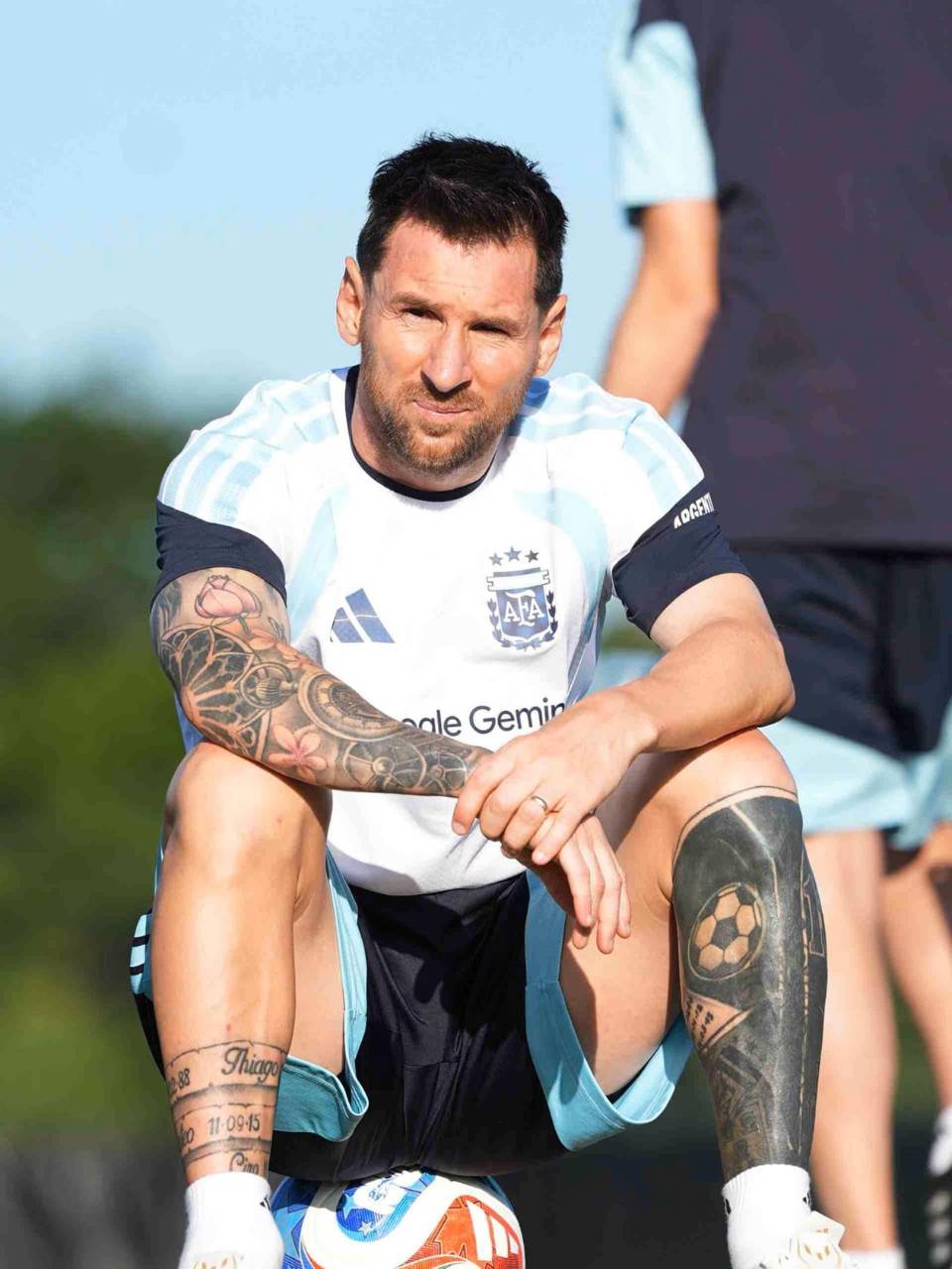 Leo Messi ya realizó su primer entrenamiento con la Selección Argentina.