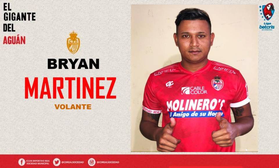 Bryan Martínez: Centrocampista hondureño que vuelve a la Liga Nacional ya que fue fichado por la Real Sociedad. Llega procedente del Lone FC de la Liga de Ascenso.