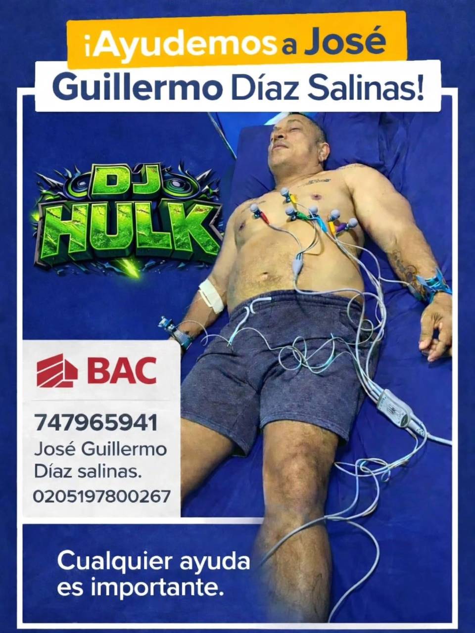 Información para quien quiera apoyar a DJ Hulk.