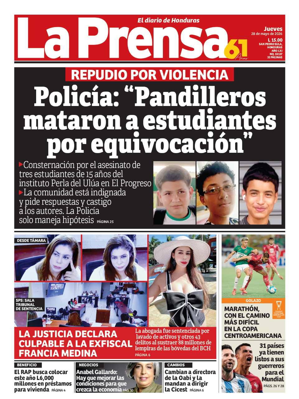 Policía: Pandilleros mataron a estudiantes por equivocación