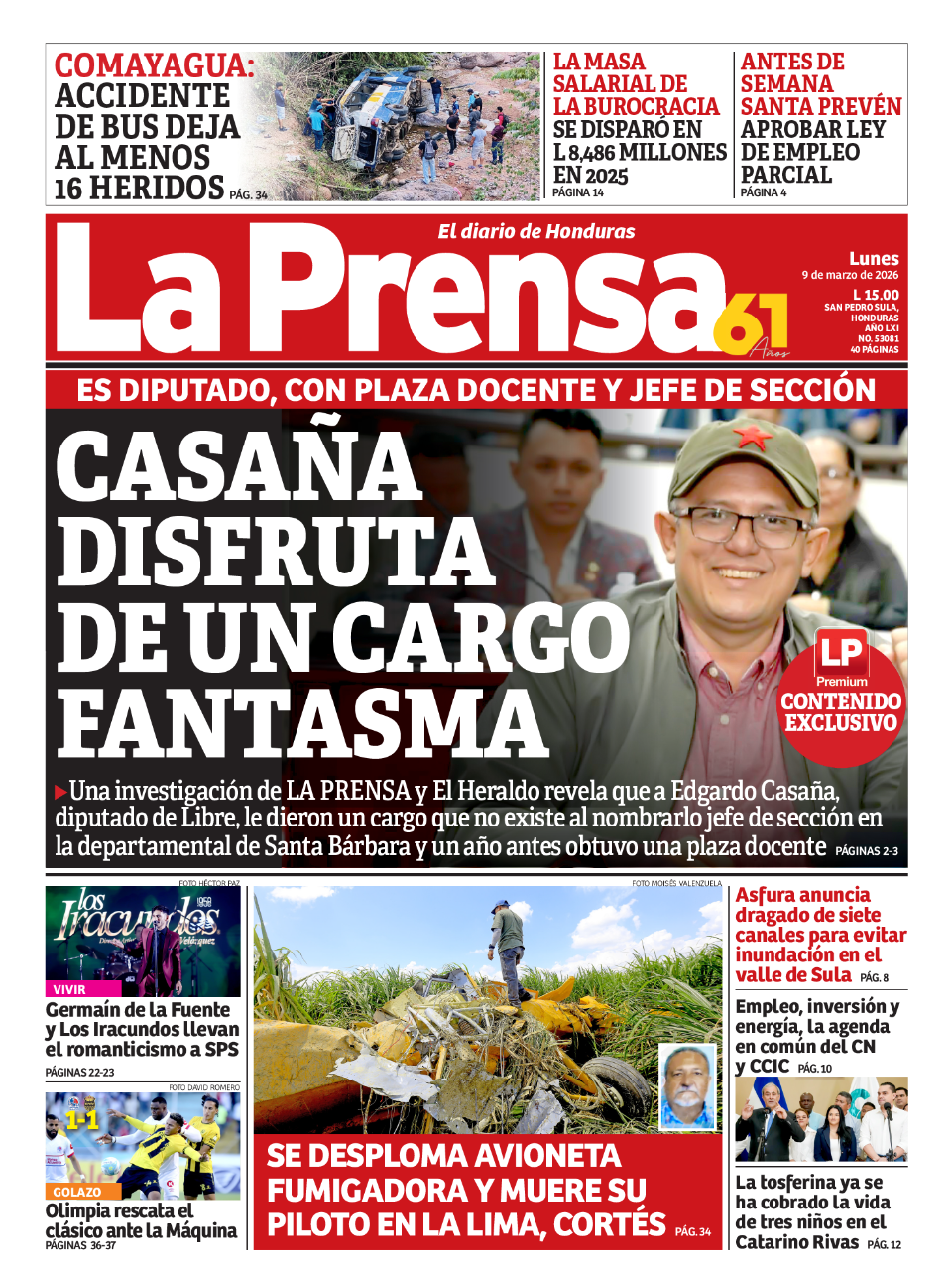 Casaña disfruta de un cargo fantasma