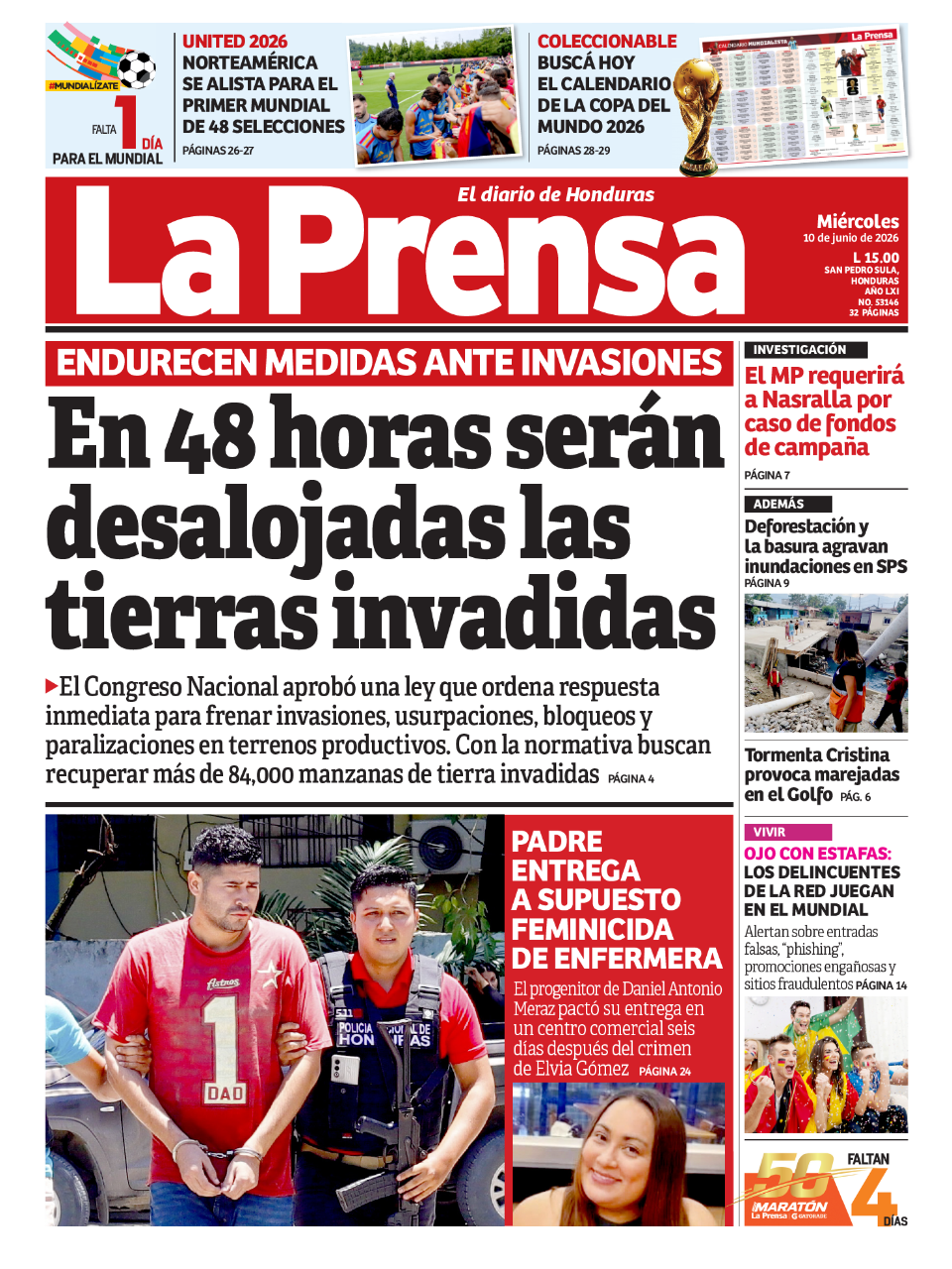En 48 horas serán desalojadas las tierras invadidas