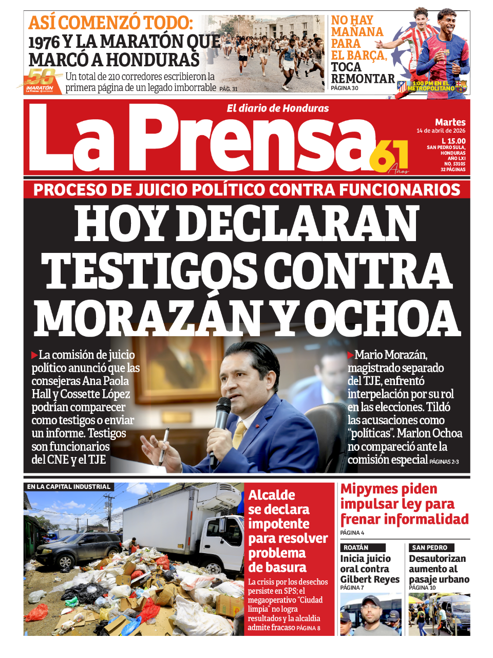 Hoy declaran testigos contra Morazán y Ochoa