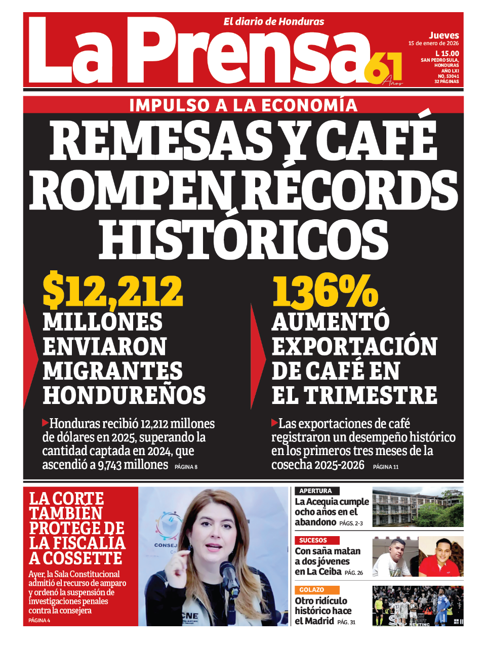 Remesas y café rompen récords históricos