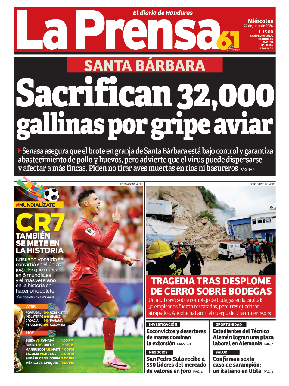 Sacrifican 32,000 gallinas por gripe aviar