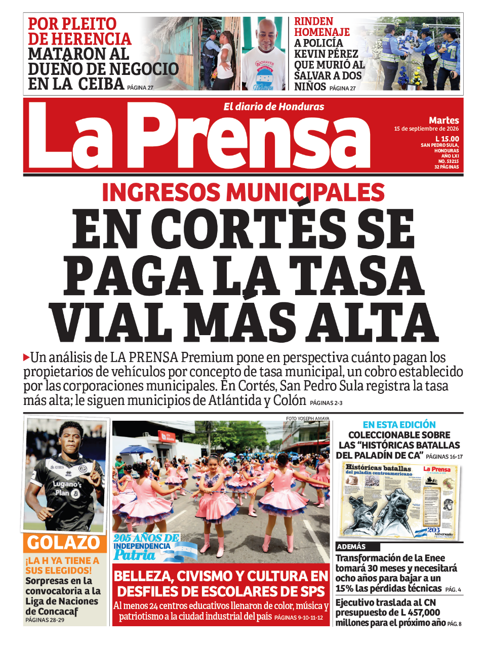 En Cortés se paga la tasa vial más alta