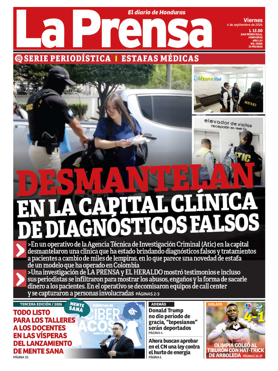 Desmantelan en la capital clínica de diagnósticos falsos