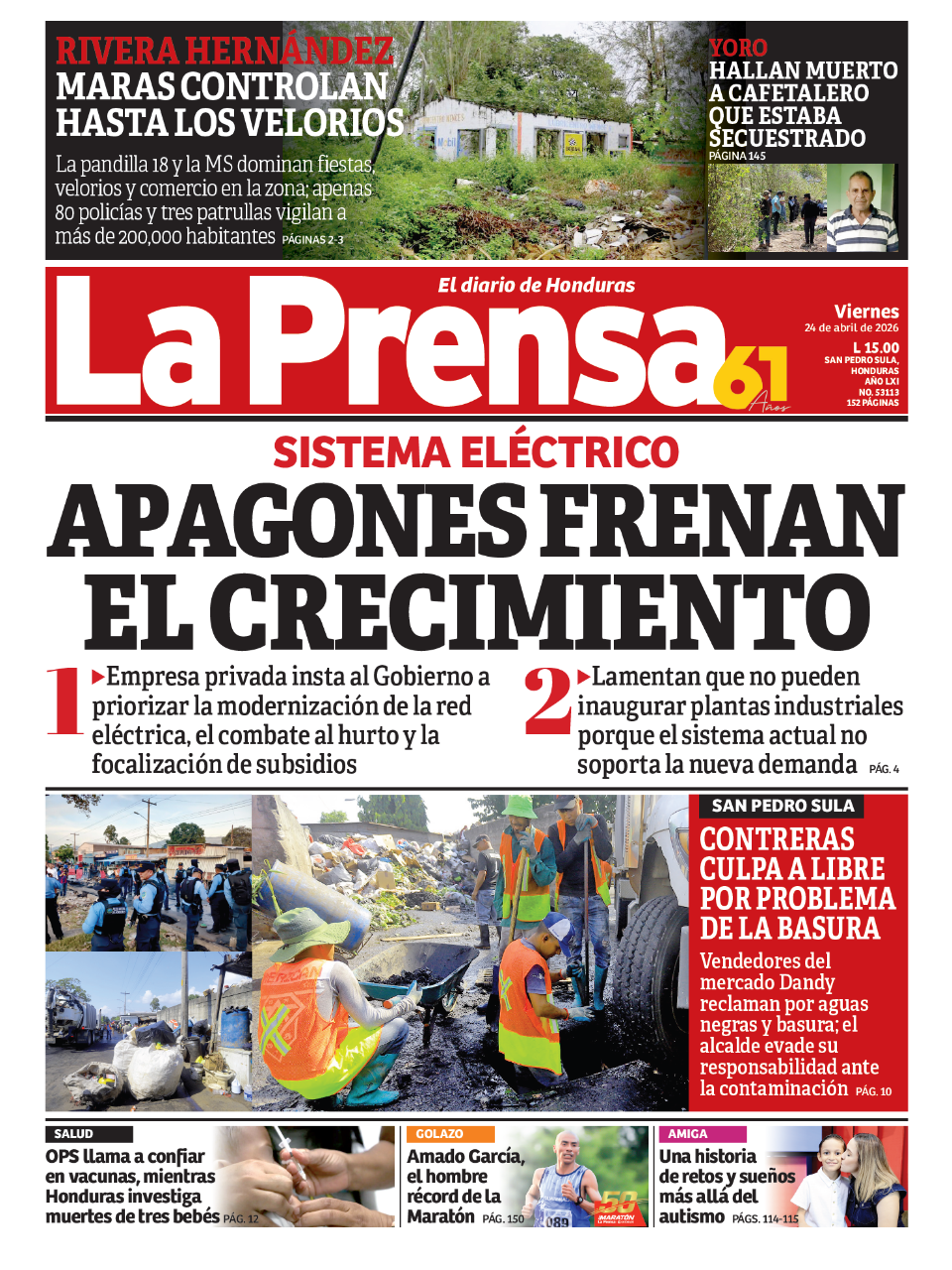 Apagones frenan el crecimiento