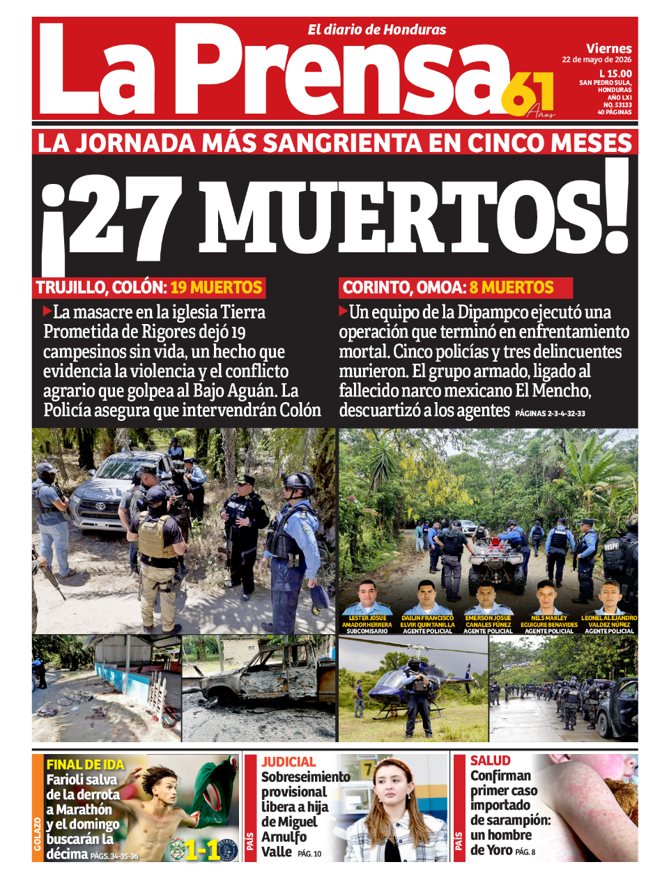 ¡27 muertos!