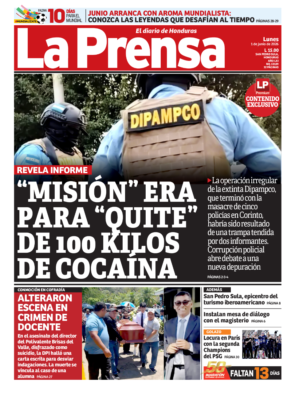 Misión era para quite de 100 kilos de cocaína