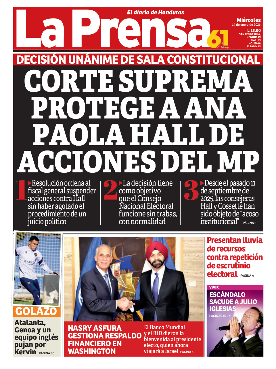 Corte Suprema protege a Ana Paola Hall de acciones del MP