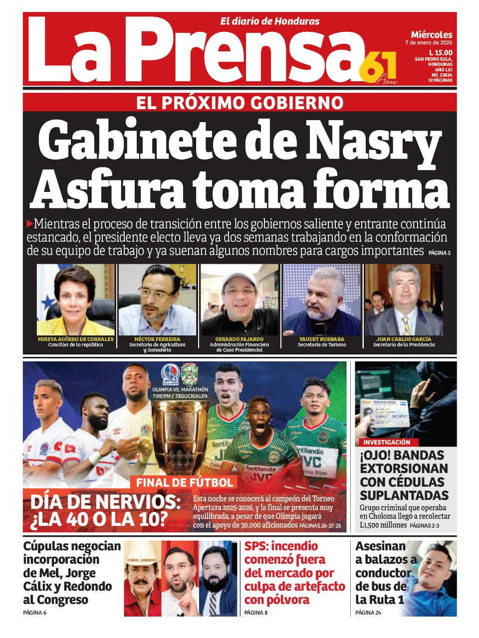 Gabinete de Nasry Asfura toma forma