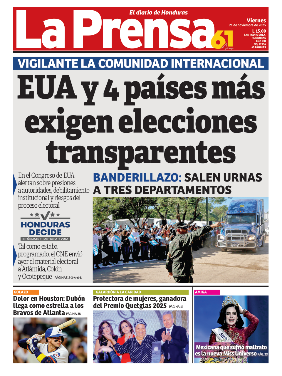 EUA y 4 países más exigen elecciones transparentes