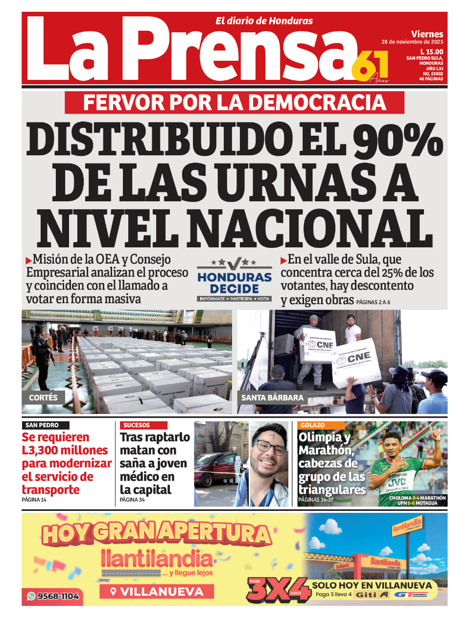 Distribuido el 90% de las urnas a nivel nacional