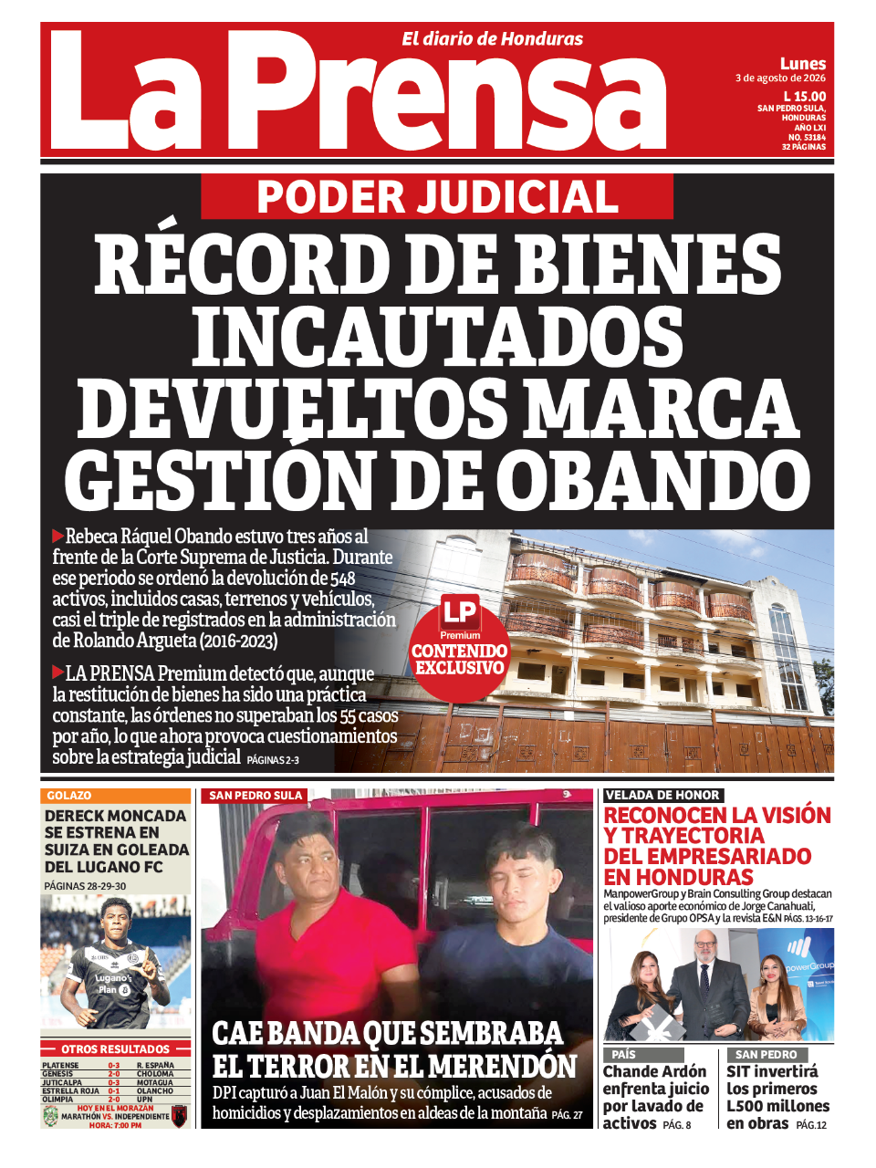 Récord de bienes incautados devueltos marca gestión de Obando